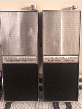Rare Vintage Lafayette HA-99 Citizens Band Walkie Talkies with Cases